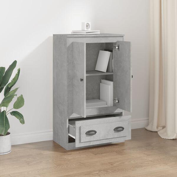 vidaXL Skř&iacute;ň highboard betonově &scaron;ed&aacute; 60x35,5x103,5 cm kompozitn&iacute; dřevo