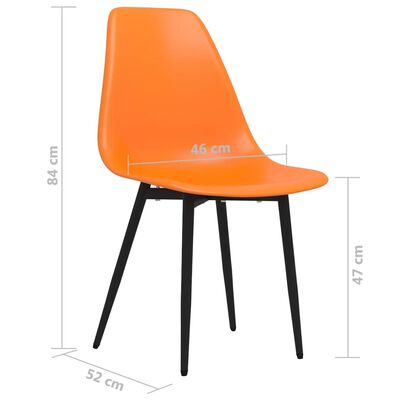 vidaXL Jídelní židle 4 ks oranžové PP