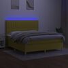 vidaXL Box spring postel s matrac&iacute; a LED zelen&aacute; 160x200 cm textil