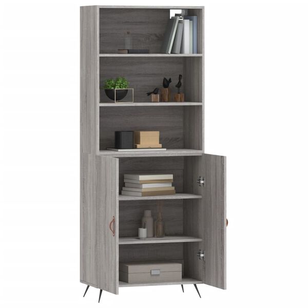 vidaXL Skř&iacute;ň highboard &scaron;ed&aacute; sonoma 69,5 x 34 x 180 cm kompozitn&iacute; dřevo