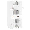 vidaXL Skř&iacute;ň highboard b&iacute;l&aacute; 69,5 x 34 x 180 cm kompozitn&iacute; dřevo