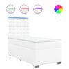 vidaXL Box spring postel s matrac&iacute; b&iacute;l&aacute; 90x200 cm uměl&aacute; kůže