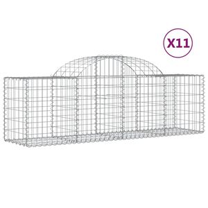 vidaXL Klenut&eacute; gabionov&eacute; ko&scaron;e 11 ks 200x50x60/80 cm pozinkovan&eacute; železo