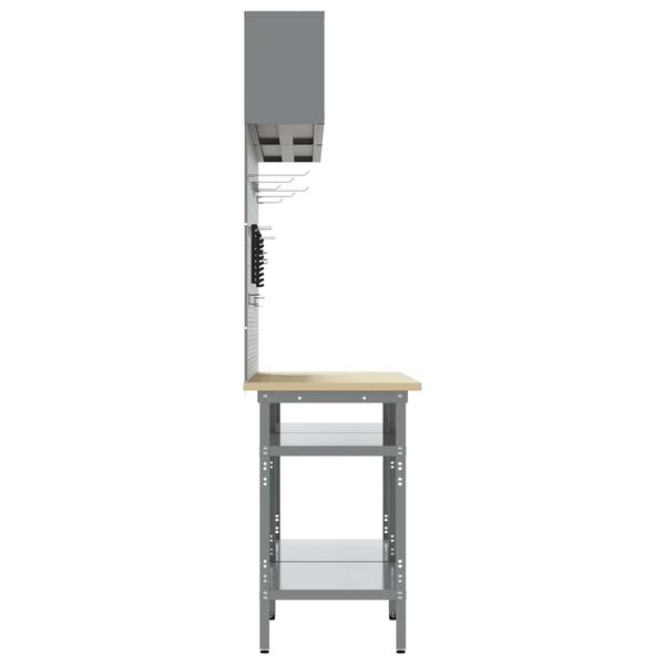 vidaXL Sada pracovn&iacute;ho stolu 8 pcs &Scaron;ed&aacute; Pr&aacute;&scaron;kově lakovan&aacute; ocel