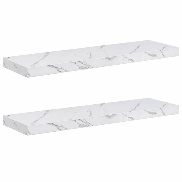 vidaXL N&aacute;stěnn&aacute; polička N&aacute;stěnn&yacute; 2 pcs B&iacute;l&yacute; mramor 80 x 23,5 x 4 cm