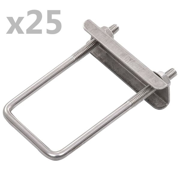 vidaXL Spona U pro plotov&yacute; sloupek 60 x 40 mm 25 setů