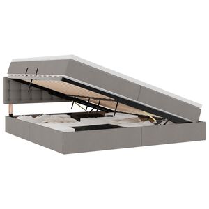 vidaXL Postel s &uacute;ložn&yacute;m prostorem a LED osvětlen&iacute;m Taupe 200 x 200 cm