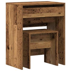 vidaXL Zrcadlov&yacute; stol&iacute;k 2 ks Star&eacute; dřevo 60 x 40 x 75 cm