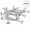 vidaXL Dřevěn&eacute; &scaron;rouby 12 pcs Stř&iacute;brn&aacute; M6 x 70 mm Ocel