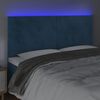 vidaXL Čelo postele s LED tmavě modr&eacute; 160x5x118/128 cm samet