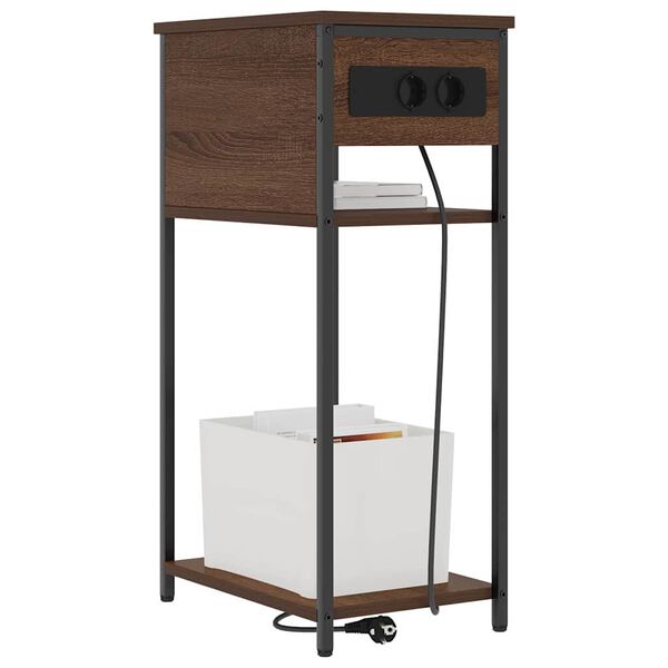 vidaXL Nočn&iacute; skř&iacute;ňka Hněd&yacute; dub 41 x 28 x 76 cm kompozitn&iacute; dřevo