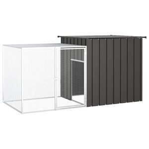 vidaXL Klec pro kuřata antracitov&aacute; 200 x 91 x 100 cm pozinkovan&aacute; ocel