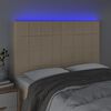 vidaXL Čelo postele s LED kr&eacute;mov&eacute; 144x5x118/128 cm textil