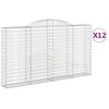 vidaXL Klenut&eacute; gabionov&eacute; ko&scaron;e 12ks 300x30x160/180cm pozinkovan&eacute; železo