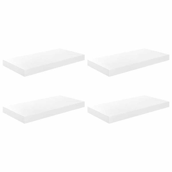 vidaXL Plovouc&iacute; n&aacute;stěnn&eacute; police 4 ks b&iacute;l&eacute; vysok&yacute; lesk 50x23x3,8 cm MDF