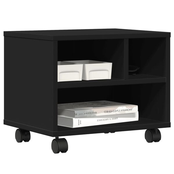 vidaXL Stojan na tiskárnu na kolečkách černý 41 x 32 x 34,5 cm