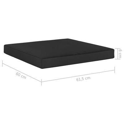vidaXL Poduška na nábytek z palet 60 x 61,5 x 6 cm černá textil