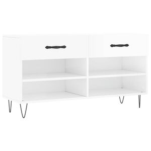vidaXL Botn&iacute;k b&iacute;l&yacute; s vysok&yacute;m leskem 102 x 35 x 55 cm kompozitn&iacute; dřevo