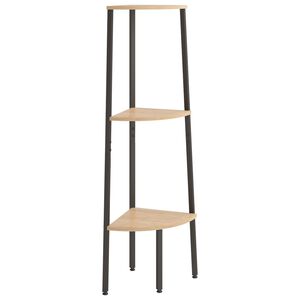 vidaXL 3patrov&aacute; rohov&aacute; police světle hněd&aacute; a čern&aacute; 45,5x31,5x120 cm