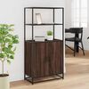 vidaXL Skříň highboard hnědý dub 68x35x139cm kompozitní dřevo a kov