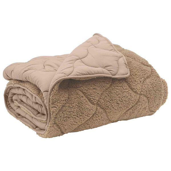 vidaXL Letn&iacute; přikr&yacute;vka Taupe 200 x 220 cm Mikrovl&aacute;kno a teddy fleece