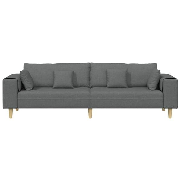 vidaXL Tkaninové sofa s polštářem Tmavě šedá 208 cm textil