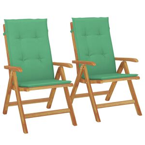 vidaXL Skl&aacute;dac&iacute; polohovac&iacute; křesla s pol&scaron;t&aacute;ři 2 ks, masivn&iacute; teak