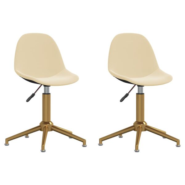 vidaXL Otočn&eacute; j&iacute;deln&iacute; židle 2 ks kr&eacute;mov&eacute; samet