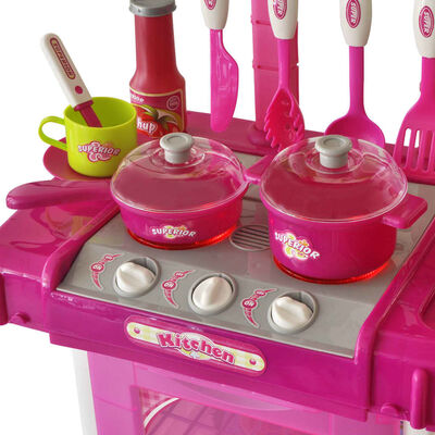 vidaXL Dětská kuchyňka se světelnými/zvukovými efekty růžová