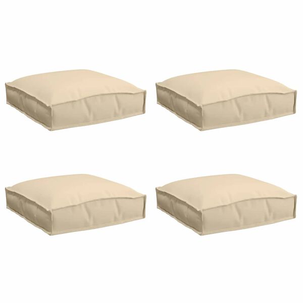 vidaXL Pol&scaron;t&aacute;ř 4 pcs B&eacute;žov&aacute; 40 x 40 x 8 cm Oxford l&aacute;tka