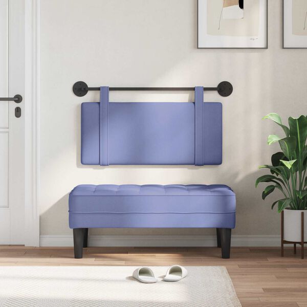 vidaXL Z&aacute;věsn&aacute; čeln&iacute; deska Modr&aacute; dž&iacute;novina 100 x 55 x 5 cm textil