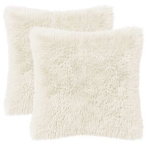 vidaXL Povlak na pol&scaron;t&aacute;ř 2 pcs HEERLEN B&iacute;l&aacute; 30 x 30 cm PV fleece