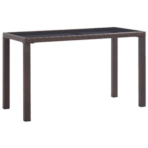 vidaXL Zahradn&iacute; stůl hněd&yacute; 123 x 60 x 74 cm polyratan
