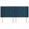 vidaXL Čelo postele typu u&scaron;&aacute;k tmavě modr&aacute; 183x16x118/128 cm samet