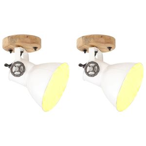 vidaXL Industri&aacute;ln&iacute; n&aacute;stěnn&eacute;/stropn&iacute; lampy 2 ks b&iacute;l&eacute; 20 x 25 cm E27