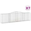 vidaXL Klenut&eacute; gabionov&eacute; ko&scaron;e 7 ks 400x50x100/120cm pozinkovan&eacute; železo