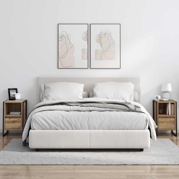 vidaXL Nočn&iacute; stolek se z&aacute;suvkou 2 pcs Uměleck&yacute; dub 39,5 x 30 x 50 cm