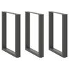 vidaXL Nohy k j&iacute;deln&iacute;mu stolu ve tvaru U, 3 ks, antracitov&eacute;, 70 x (72-73) cm, ocel
