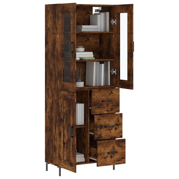 vidaXL Skř&iacute;ň highboard kouřov&yacute; dub 69,5 x 34 x 180 cm kompozitn&iacute; dřevo