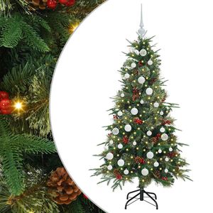 vidaXL Uměl&yacute; Skl&aacute;dac&iacute; V&aacute;nočn&iacute; Strom s stojanem Zelen&aacute; 150 cm PE a PVC