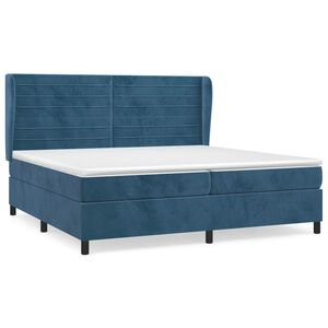 vidaXL Box spring postel s matrac&iacute; tmavě modr&aacute; 200x200 cm samet