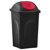 vidaXL Ko&scaron; na odpadky s v&yacute;klopn&yacute;m v&iacute;kem 60 l černo-červen&yacute;