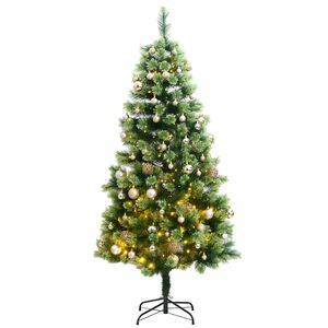 vidaXL Uměl&yacute; skl&aacute;pěc&iacute; v&aacute;nočn&iacute; stromek se 150 LED a koulemi 150 cm
