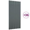 vidaXL Stře&scaron;n&iacute; panely 36 ks pozinkovan&aacute; ocel antracit 80 x 36 cm