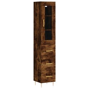 vidaXL Skř&iacute;ň highboard kouřov&yacute; dub 34,5 x 34 x 180 cm kompozitn&iacute; dřevo