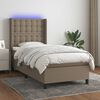vidaXL Box spring postel s matrac&iacute; a LED taupe 80 x 200 cm textil