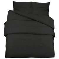 vidaXL Sada ložního prádla černá 135 x 200 cm bavlna