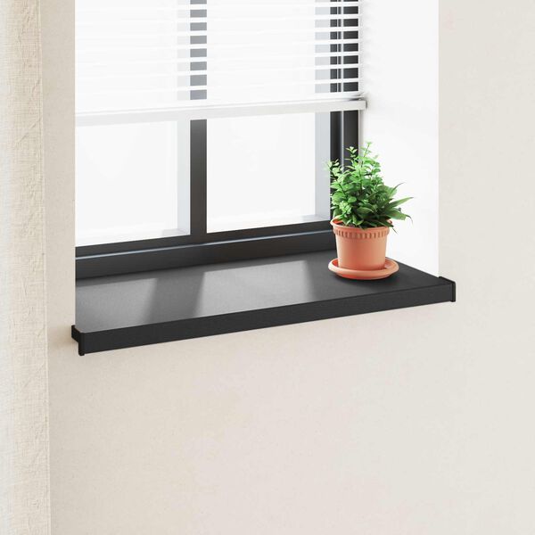 vidaXL Parapet okna Čern&aacute; s dřevěnou texturou 60 x 45 x 4,5 cm PVC