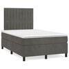vidaXL Box spring postel s matrac&iacute; tmavě &scaron;ed&aacute; 120 x 200 cm samet