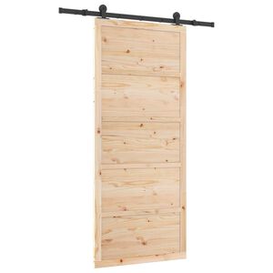vidaXL Posuvn&eacute; dveře Př&iacute;rodn&iacute; 80 x 208 cm Masivn&iacute; borovicov&eacute; dřevo